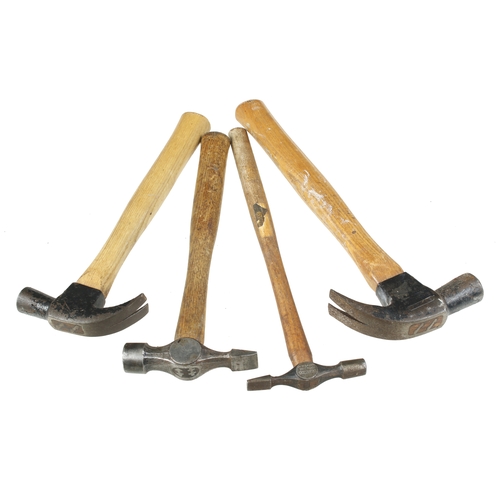 621 - Two claw hammers and two others all by STANLEY G+