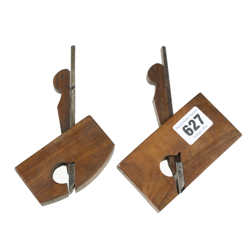 627 - Two little used miniature lignum planes; 3