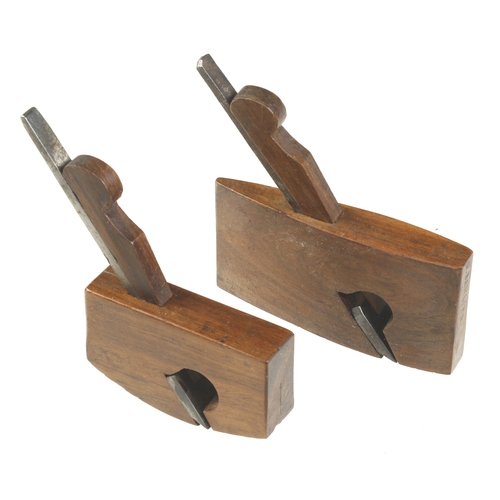 627 - Two little used miniature lignum planes; 3