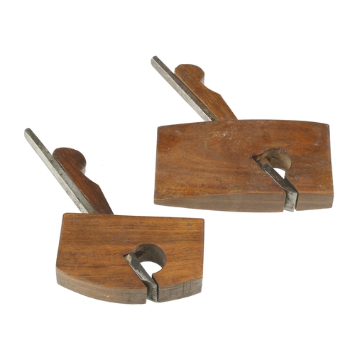 627 - Two little used miniature lignum planes; 3