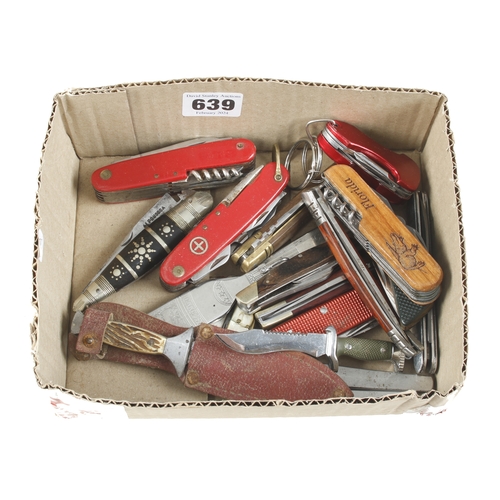 639 - 17 various folding penknives etc G+