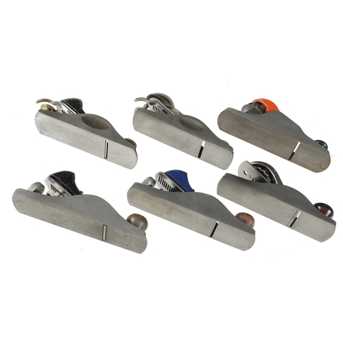 102 - Six metal block planes by STANLEY, RECORD and UNION G+