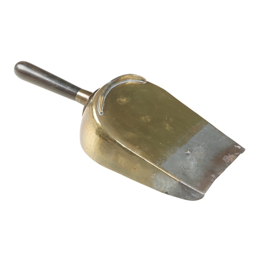 138 - A banker's steel tipped brass coin shovel G+