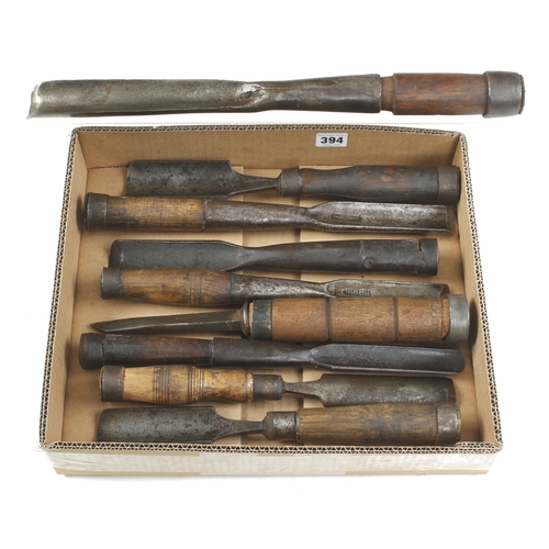 394 - Eight shipwright's heavy duty gouges and a chisel G+