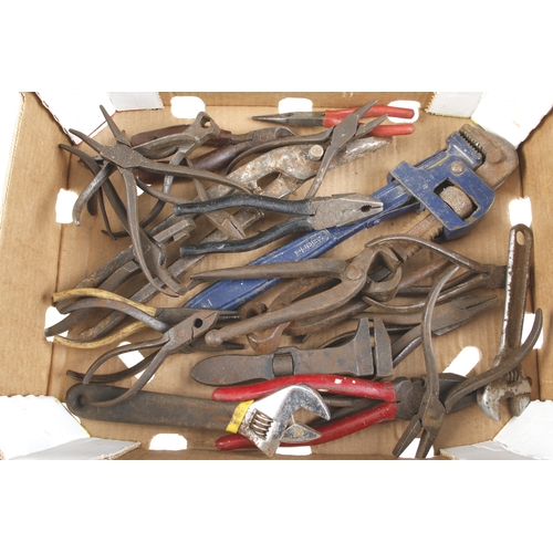 408 - Two Stilson wrenches and quantity of snips and grips G