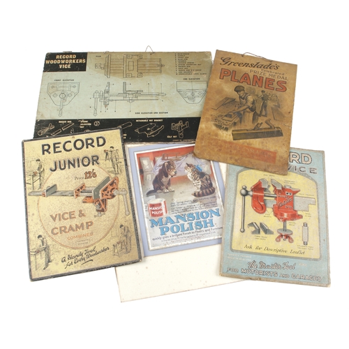 462 - Three card advertising posters for RECORD vices and two others G