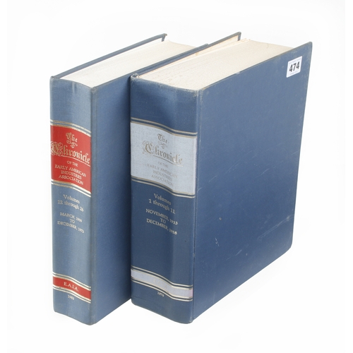 474 - The Chronical of the Early American Industries Association; Two bound vols. 1-26 1933-73 G