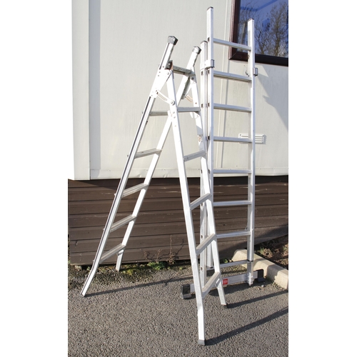 126 - A YOUNGMAN 100 folding Prodeck ladder and a step ladder G