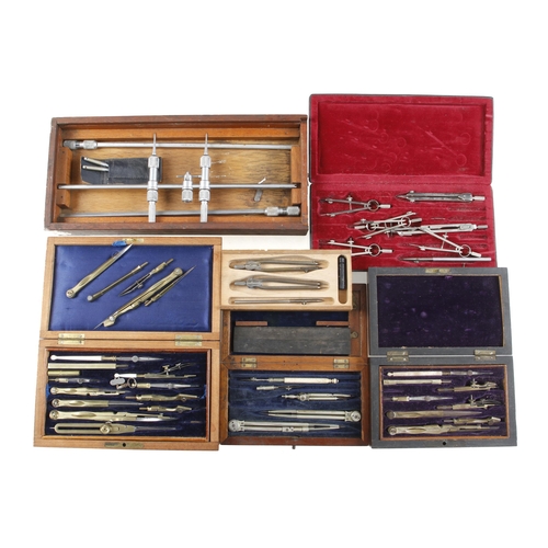 137 - Six part sets of drawing instruments G