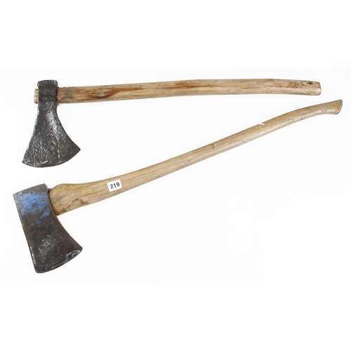 219 - A Swedish felling axe and an early axe G