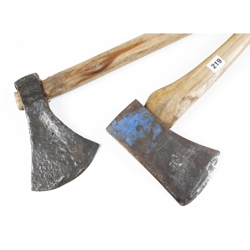 219 - A Swedish felling axe and an early axe G