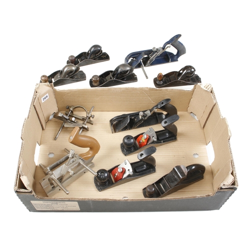 269 - Two No 78 rebate planes, 5 block planes and 4 others G+