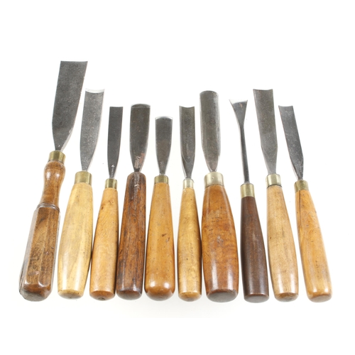 286 - 10 wide carving tools 3/4