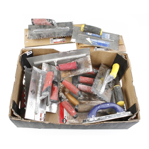 326 - 20 specialist tilers trowels and floats etc G+