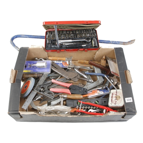 328 - A box of tools and spanners G