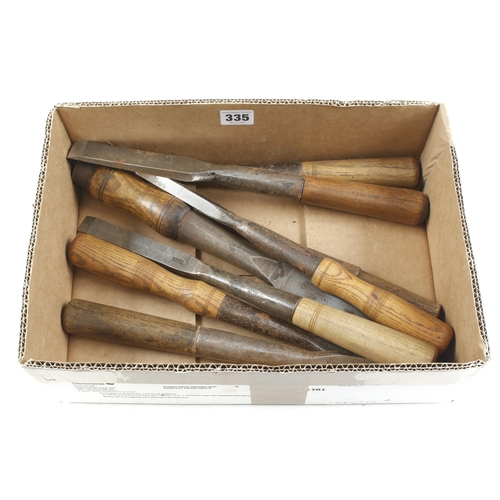 335 - Eight socket chisels G+