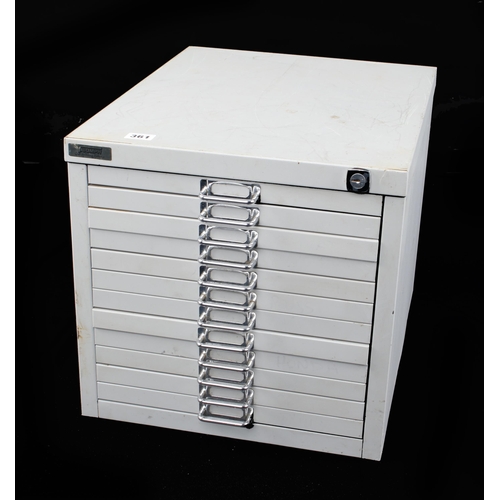 361 - A TRIUMPH metal cabinet with 12 shallow drawers 15