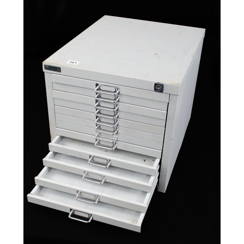 361 - A TRIUMPH metal cabinet with 12 shallow drawers 15