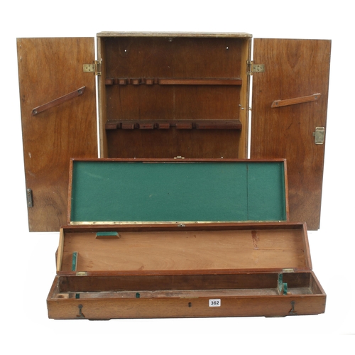 362 - A ply wall cabinet and two mahogany cases for restoration G-