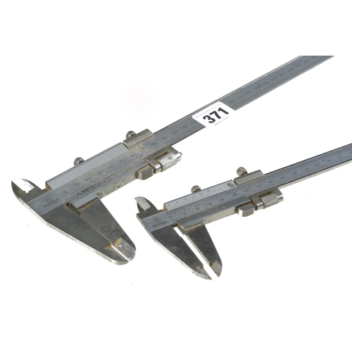 371 - A pair of MITUTOYO vernier caliper gauges with fine adjustment G++