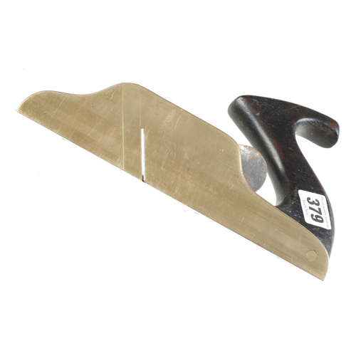 379 - A brass shouldering plane with ebonised handle G+