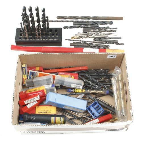 381 - Quantity of unused HSS drill bits F