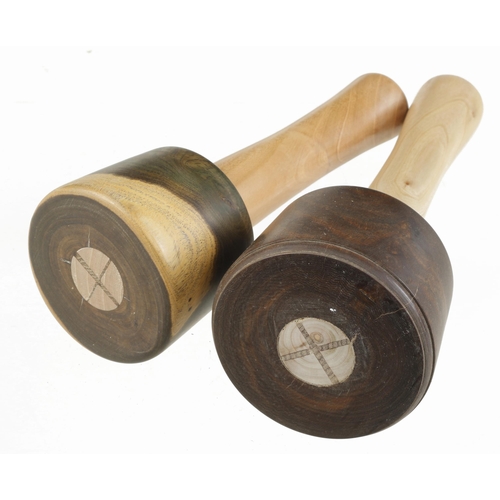 517 - A pair of recently turned lignum mallets 3