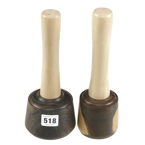 518 - A pair of recently turned lignum mallets 3