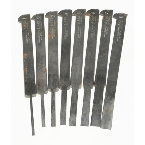 530 - A set of 8 plough irons by SAMUEL HEARNSHAW G++