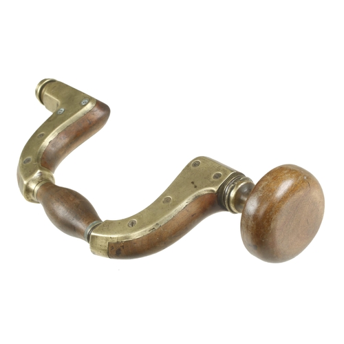 544 - An Ultimatum brass framed beech brace by MARPLES with replaced head G