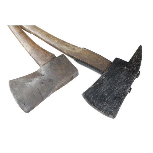 583 - An ELWELL felling axe and a long handled fireman's axe G