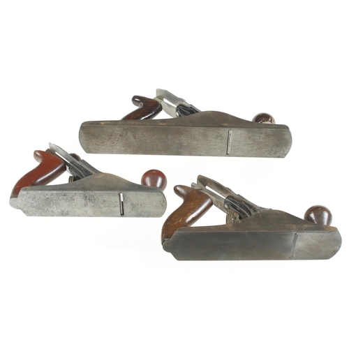 629 - STANLEY Nos 3 (replaced handle) 4 and 5 bench planes G