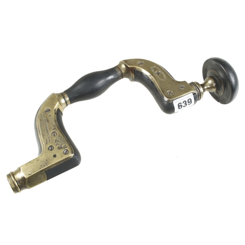 639 - A brass framed ebony brace by PASLEY, lacks ring in ebony head G