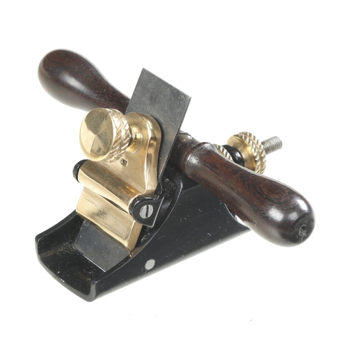 717 - A recent miniature copy of a Stanley No12 with blackwood handles by Roger Smeaton marked RS, the sol... 