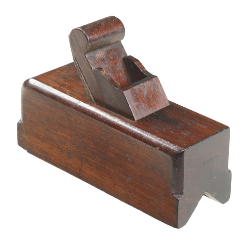 808 - A nice quality mahogany sliding box type chamfer plane with brass fittings G+