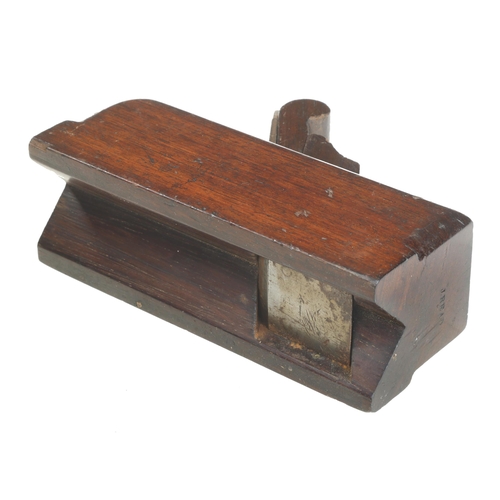 808 - A nice quality mahogany sliding box type chamfer plane with brass fittings G+