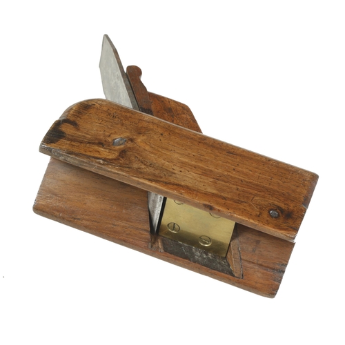 810 - An attractive small rosewood sliding box chamfer plane with brass fitting G+