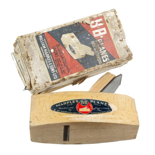 851 - An unusually small, unused, MARPLES BB beech smooth plane with 1 1/2