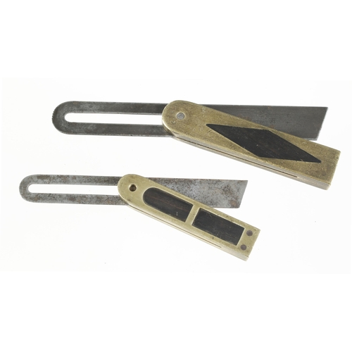 892 - Two brass framed bevels with ebony inserts 4