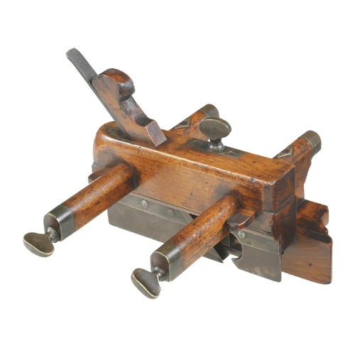 914 - A rare screw arm beech plough plane by I.VEAL (see BPM3 p599) with deep stems to facilitate the scre... 