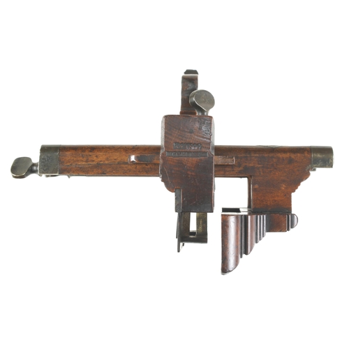 914 - A rare screw arm beech plough plane by I.VEAL (see BPM3 p599) with deep stems to facilitate the scre... 