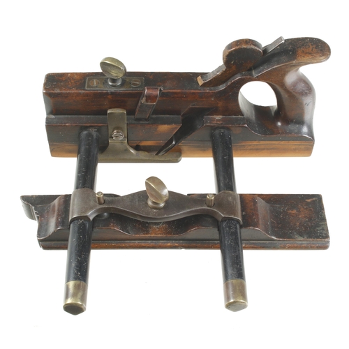 922 - A handled bridle sash fillister by MACKAY Glasgow Warranted with ebony stems and double d/t boxed so... 