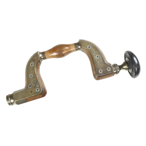 933 - A Metalic Framed Patent Brace by MARPLES with beech infill, the ebony head with orig ring G+