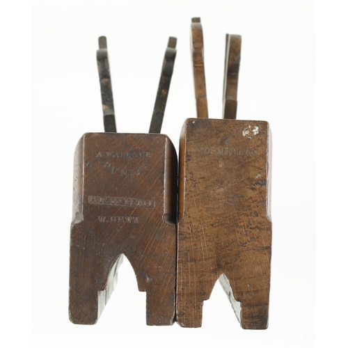 934 - Two twin iron Gothic sash moulding planes by MATHIESON and A.WALLACE Dundee G+