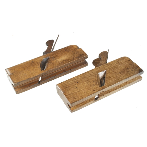 934 - Two twin iron Gothic sash moulding planes by MATHIESON and A.WALLACE Dundee G+