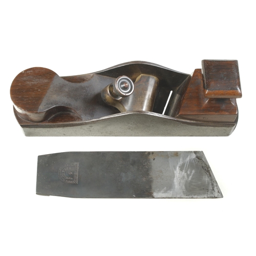 940 - A very rare MATHIESON No 847 improved skew mouth d/t steel mitre plane with rosewood infill and orig... 