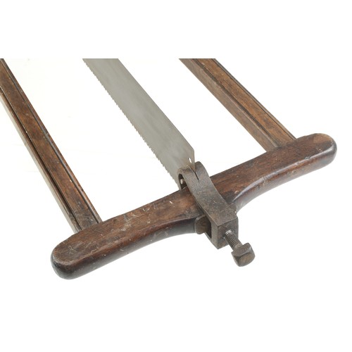 244 - An early mahogany frame saw marked F.G. 36