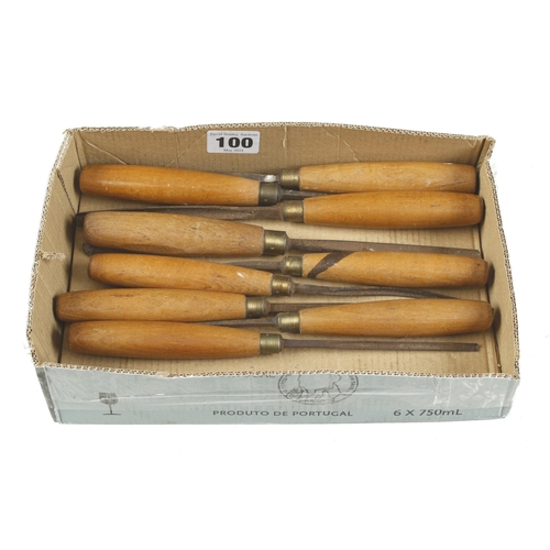 100 - Nine carving tools, light rust G