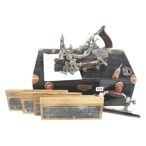 A STANLEY No 55 combination plane complete with 4 boxes of cutters in ...