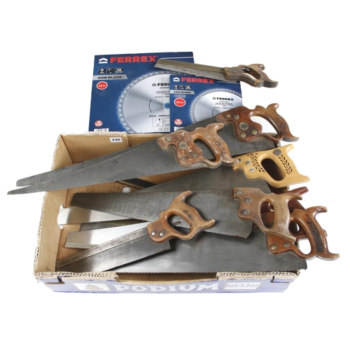 240 - Six panel saws and 3 tenon saws G